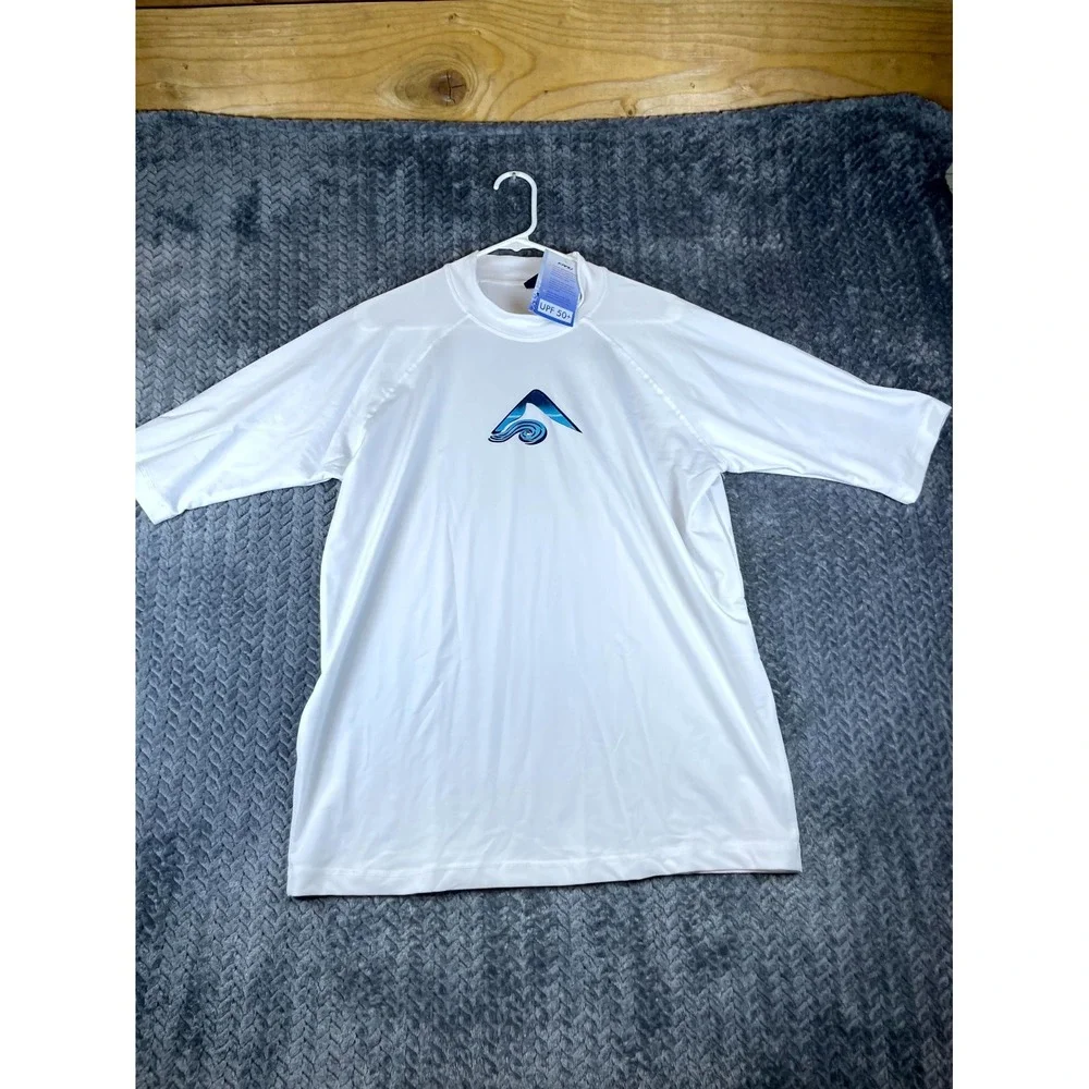 Kanu Surf Swim Shirt Mens 2XL White Mercury UPF 50+ Sun Protective Rashguard